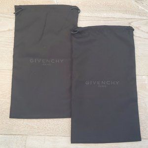 Pair of Two Givenchy Dust Bag Shoe Bag - Black - 15 x 8.5”